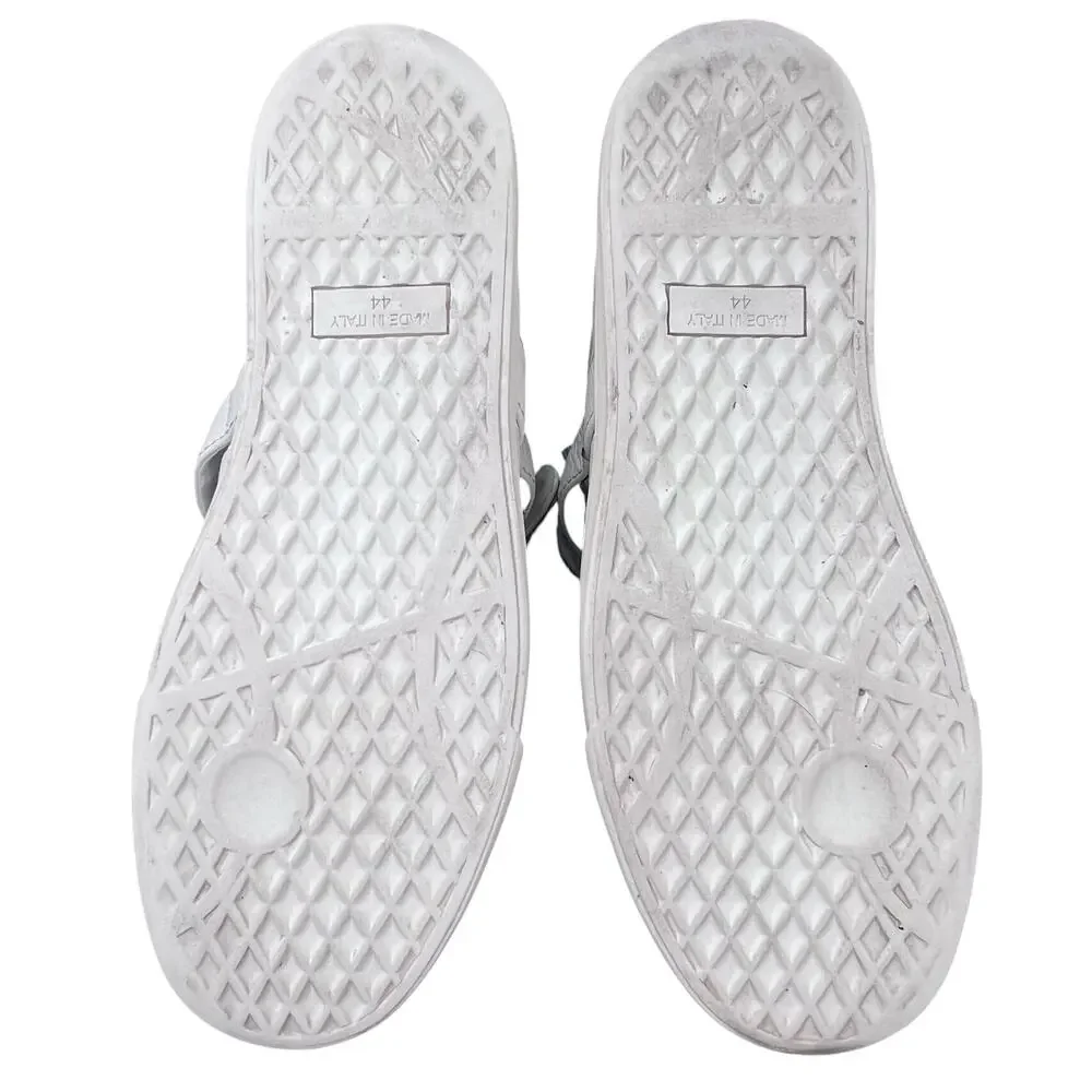 Giuseppe Zanotti White Leather Ski-Buckle Low-Top Sneakers Size 44 US 11